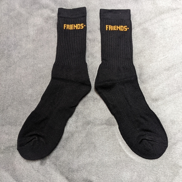 VLONE FRIENDS- black and orange thick crew socks - Picture 2 of 6
